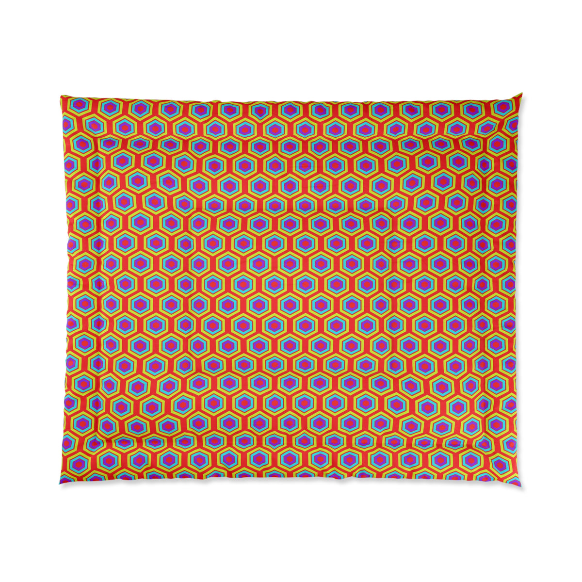 Concentric Hexagon Ripple Comforter – Op-Art Hexagons Pattern