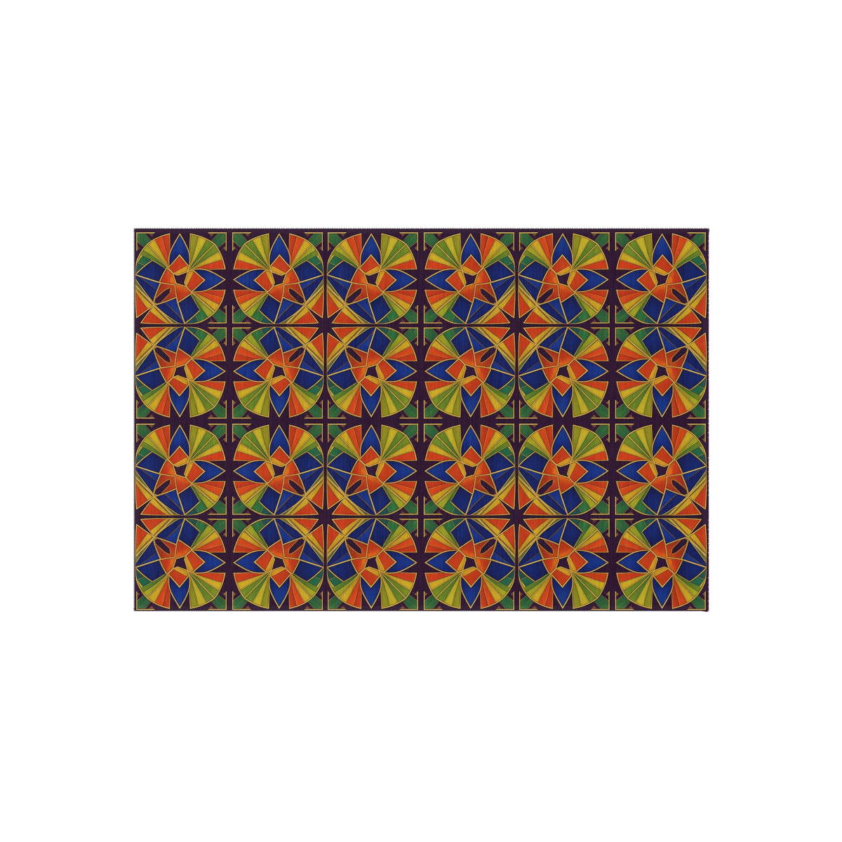 Kaleido Fan Quatrefoil Outdoor Rug – Kaleidoscopic Deco Pattern