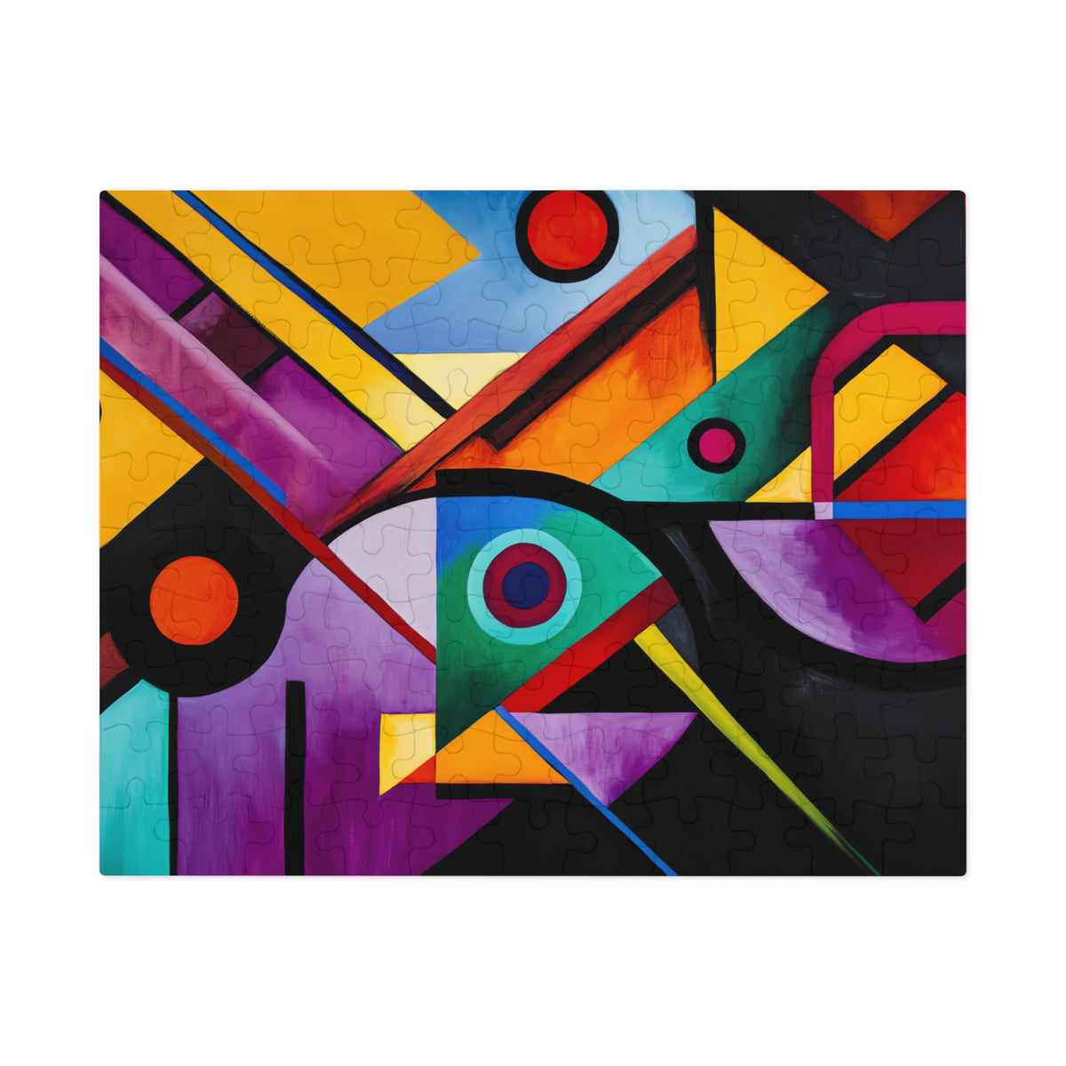 Geometric Night Rhythm Jigsaw Puzzle with Tin – Geometric Abstract Art
