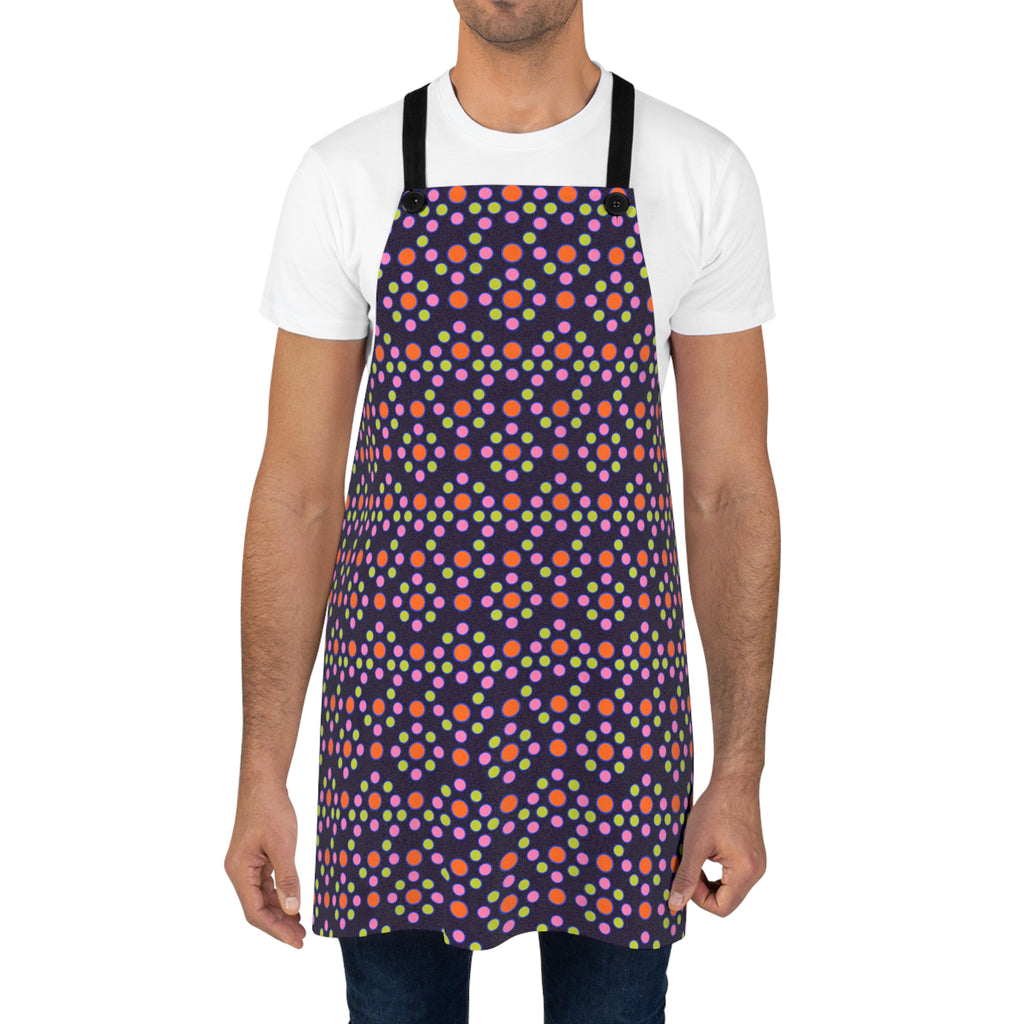Bulging Dot Grid Apron – Op-Art Pattern