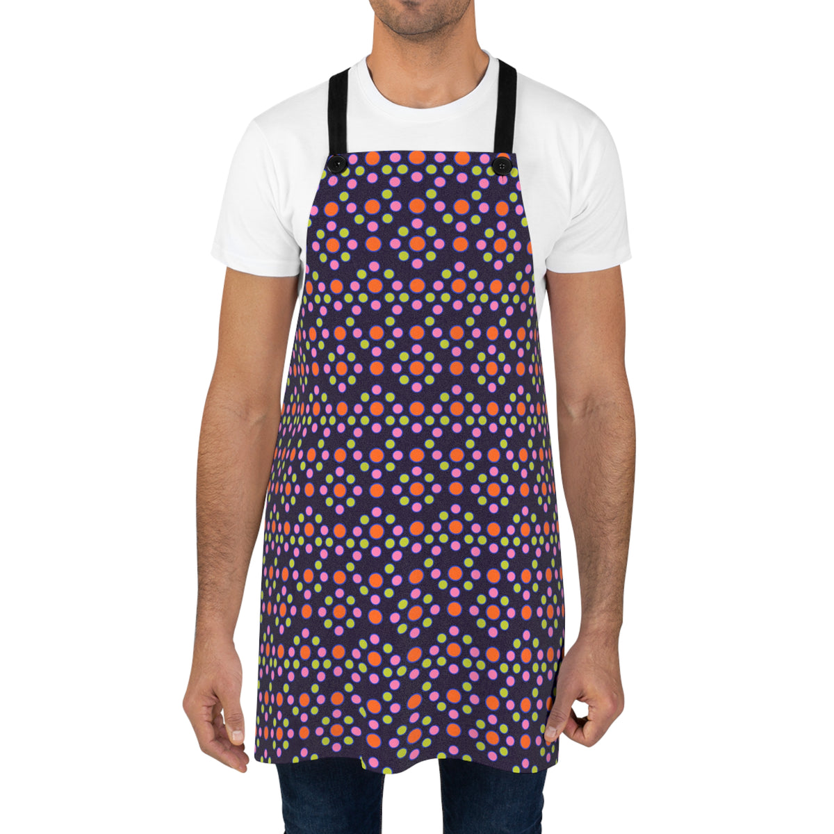 Bulging Dot Grid Apron – Op-Art Pattern