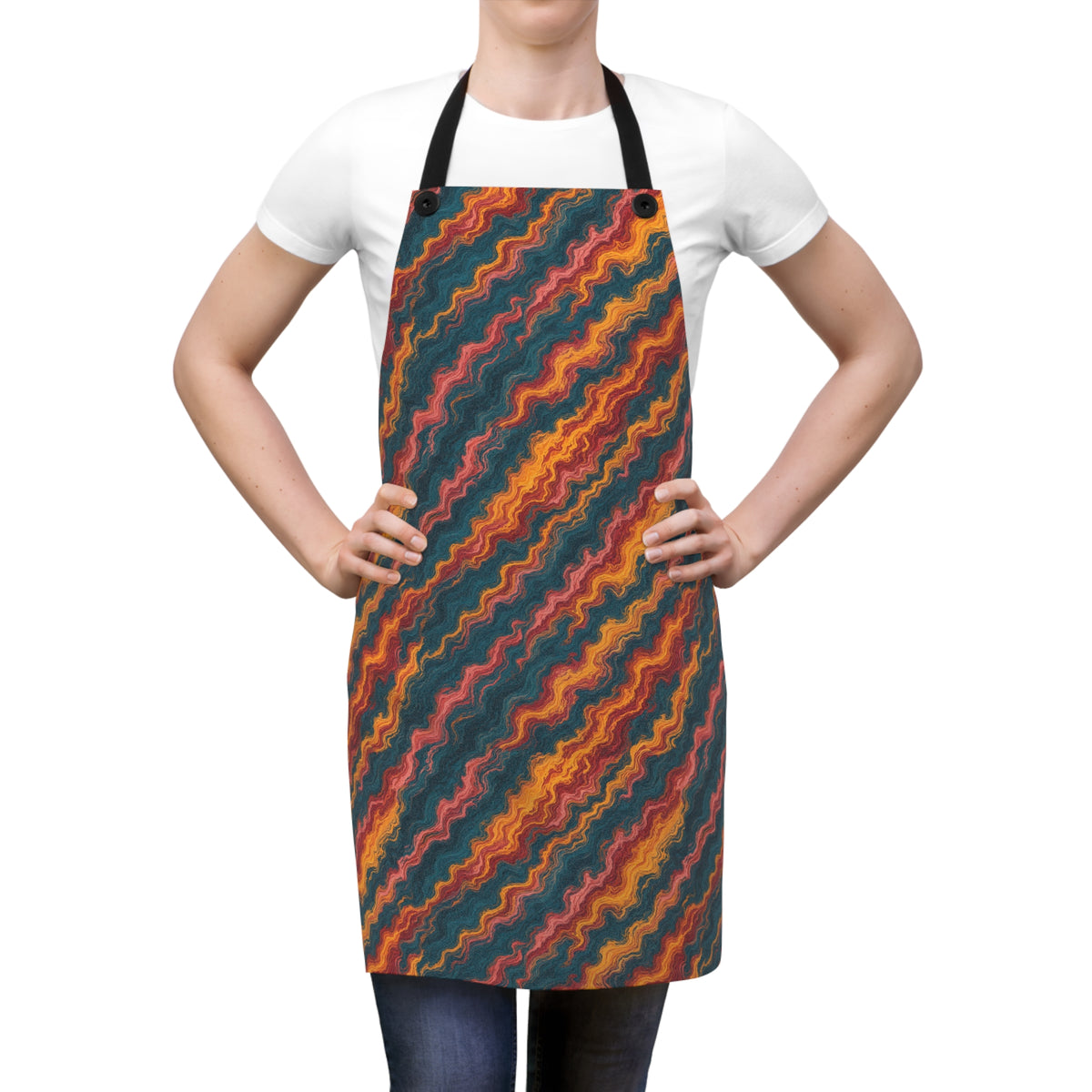 Stretched Veins Apron – Marbled Paper Pattern