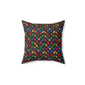 Cut-Gem Chevrons Faux Suede Cushion – Geometric Pattern