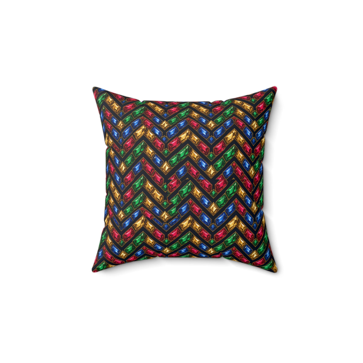 Cut-Gem Chevrons Faux Suede Cushion – Geometric Pattern
