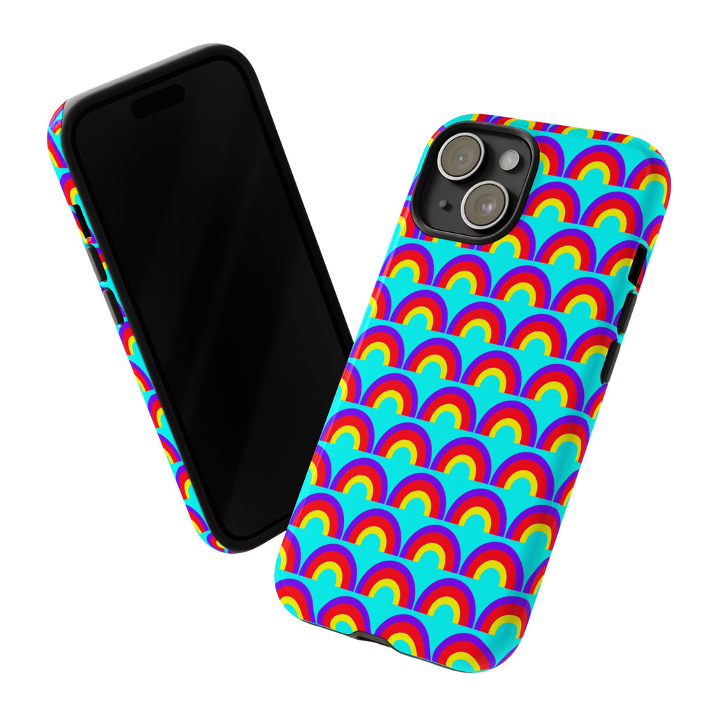 Chromatic Scallop Ripple Tough Phone Case – Op-Art Scallops Pattern