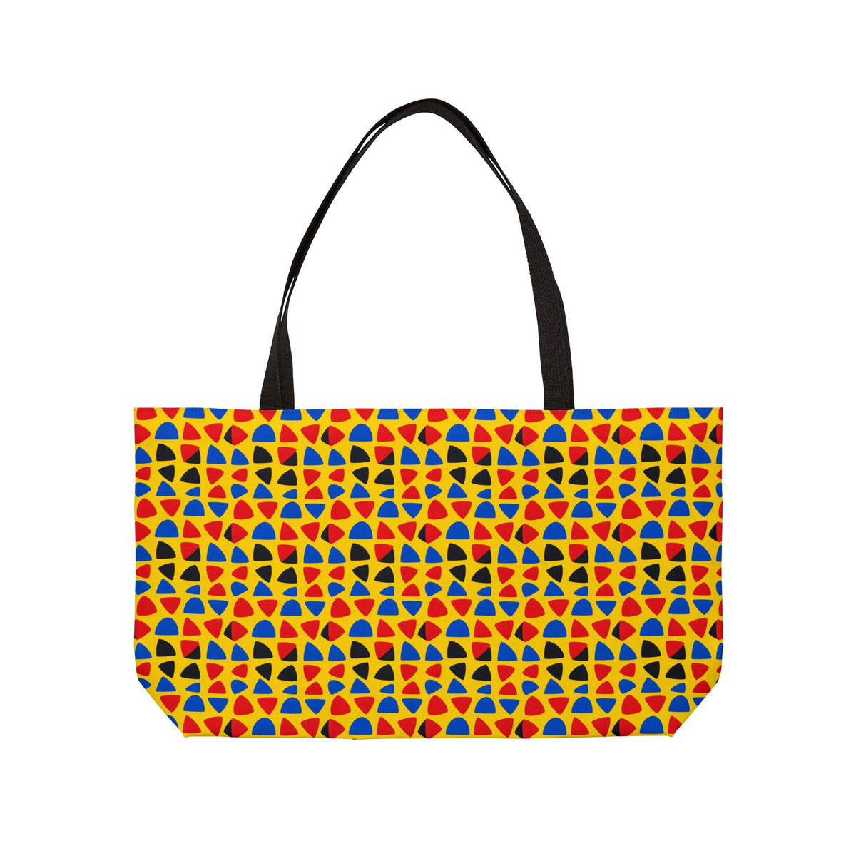 Cut-Out Arcs Yellow Weekender Tote Bag – Cut-Paper Abstract Pattern