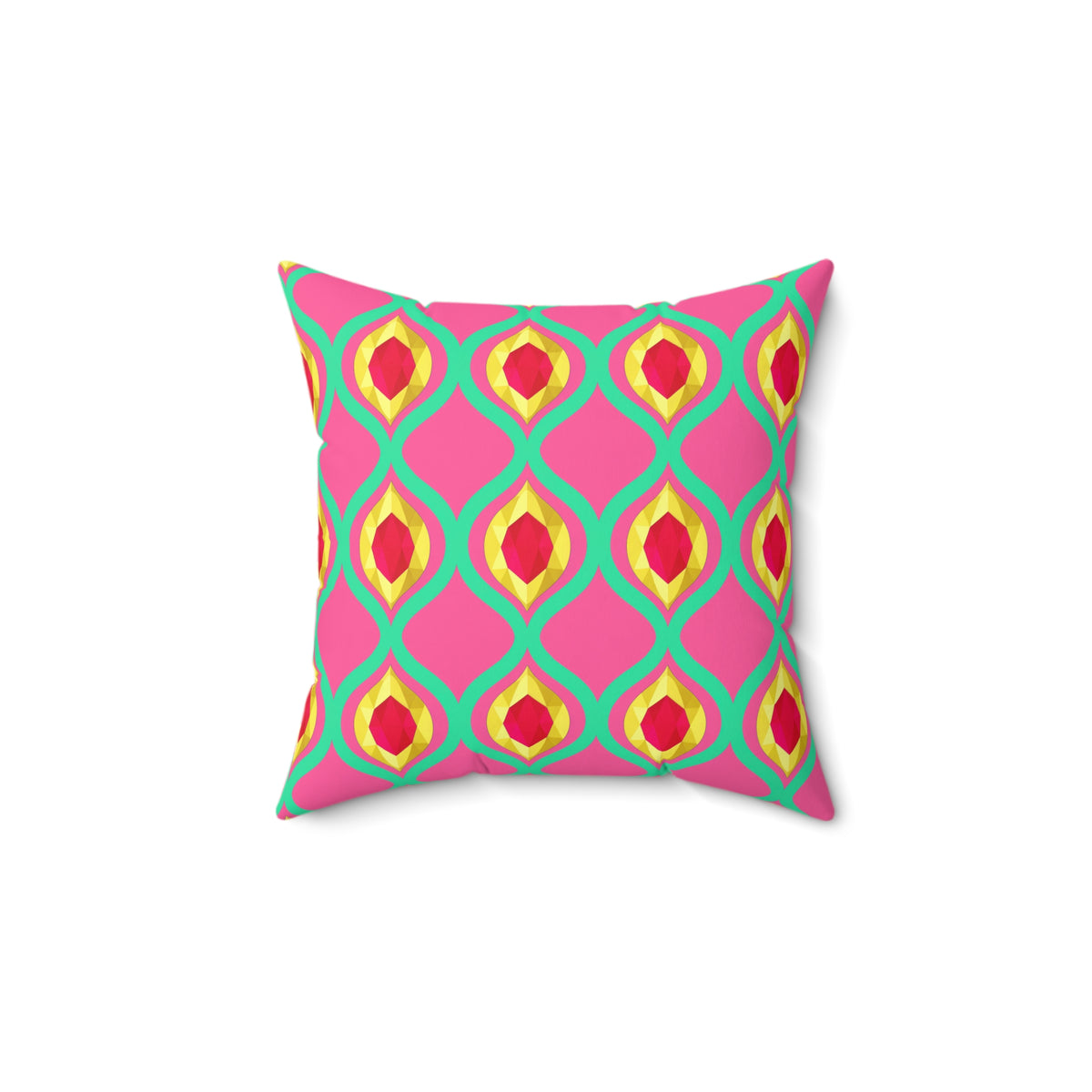 Grand Gold Ogee Lattice II Faux Suede Cushion – Candy Christmas