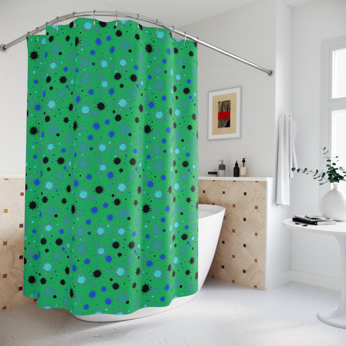 Splat Storm Shower Curtain – Ocean Jewel