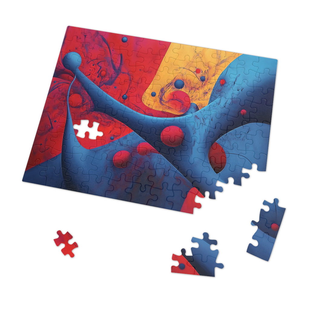 Surreal Red Flow Jigsaw Puzzle with Tin – Surreal Abstract Art