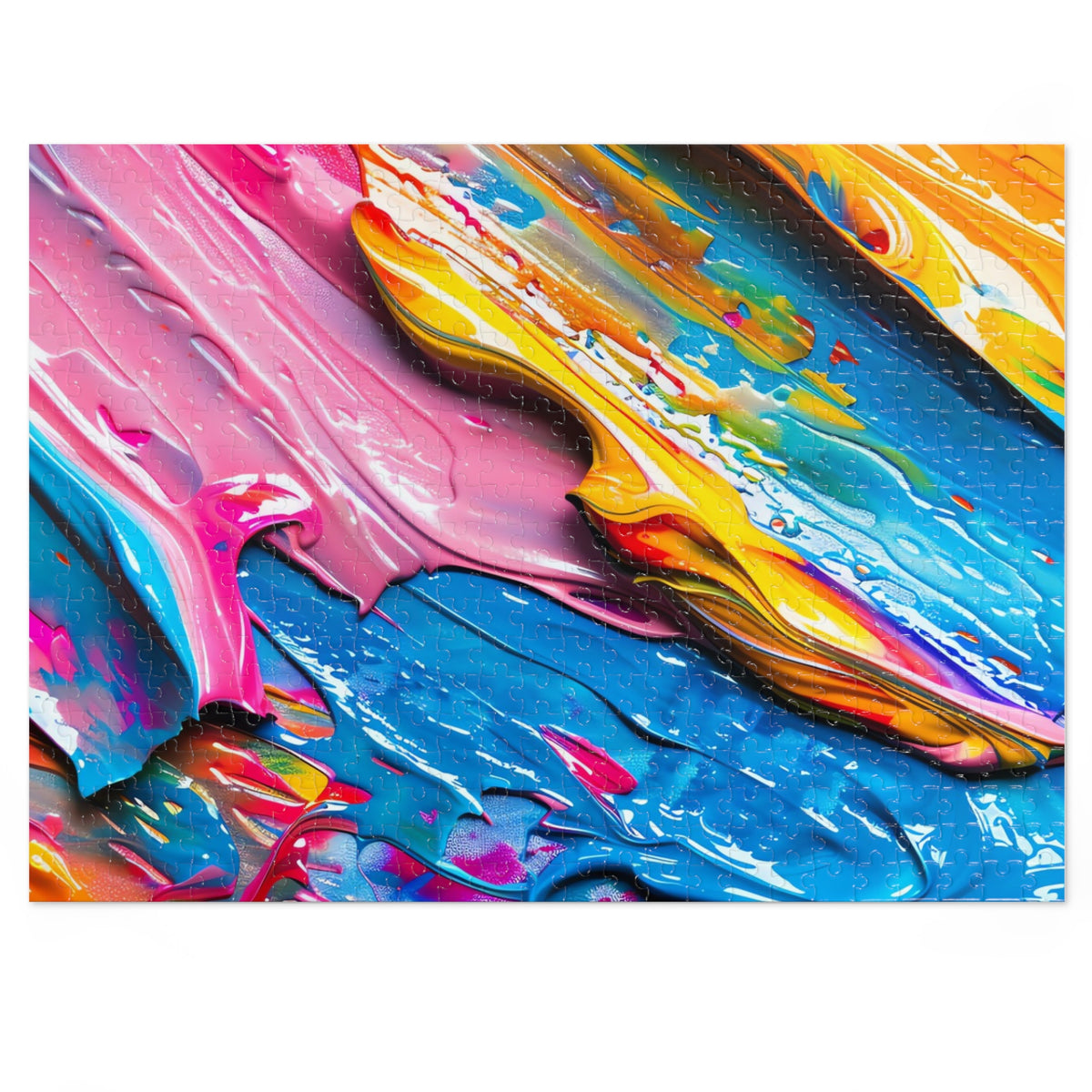 Vivid Paint Strokes Jigsaw Puzzle with Tin – Paint Stroke Abstract