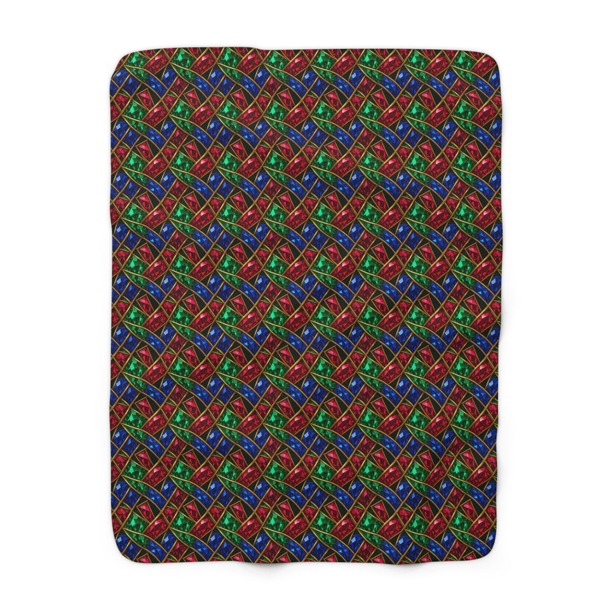 Jewel Prism Weave Sherpa Fleece Blanket – Kaleidoscopic Pattern