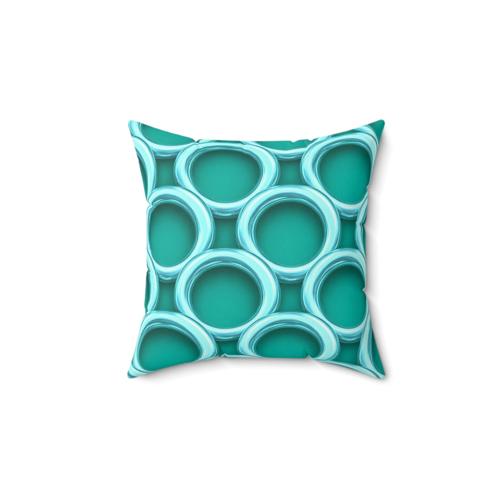 Big Ring Weave Faux Suede Cushion – Peacock Jewel