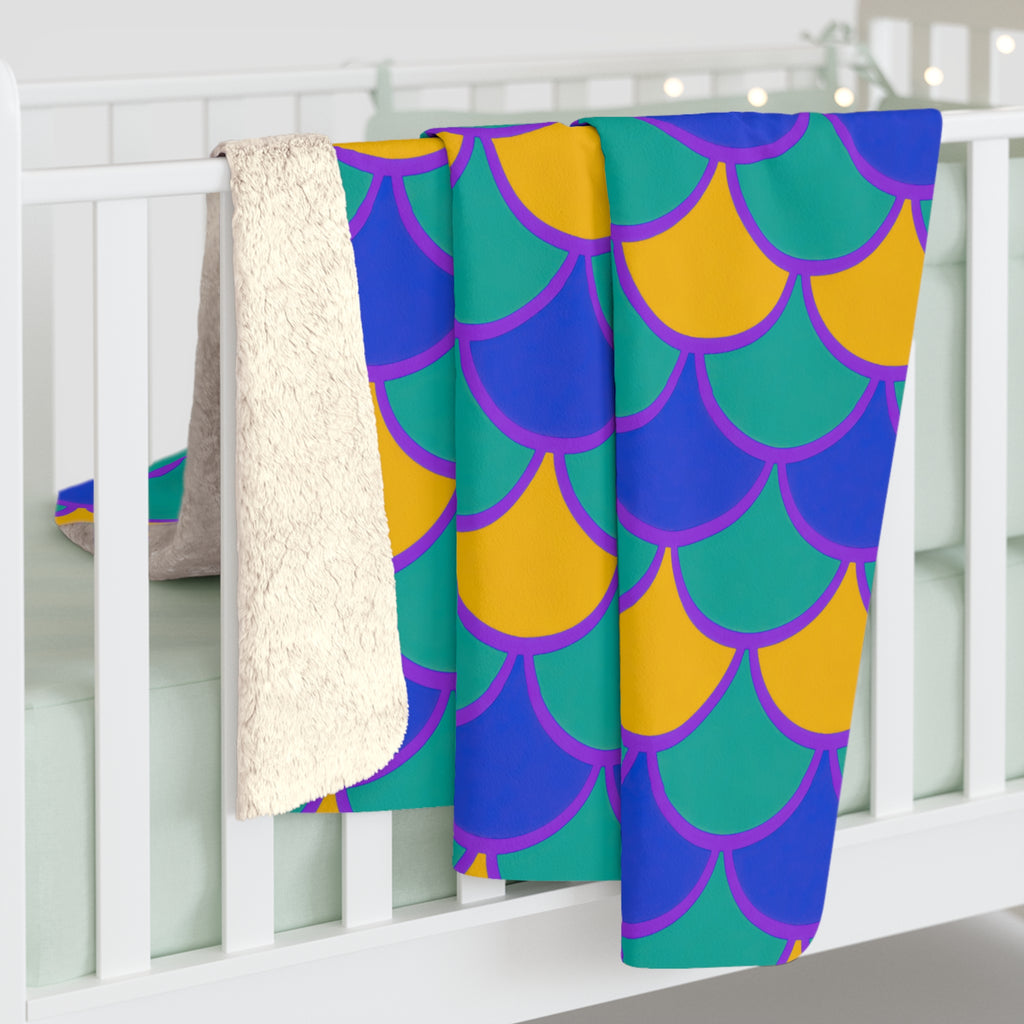 Big Jewel Scales II Sherpa Fleece Blanket – Peacock Jewel