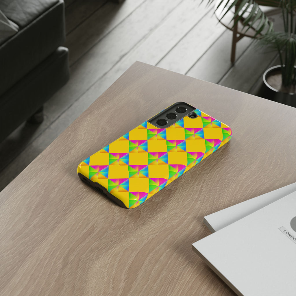 Iridescent Kite Quartet Tough Phone Case – Iridescent Geometric Pattern
