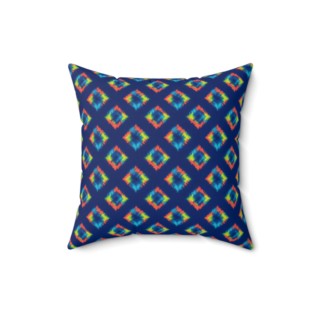 Itajime Neon Grid Faux Suede Cushion – Shibori Dye Pattern