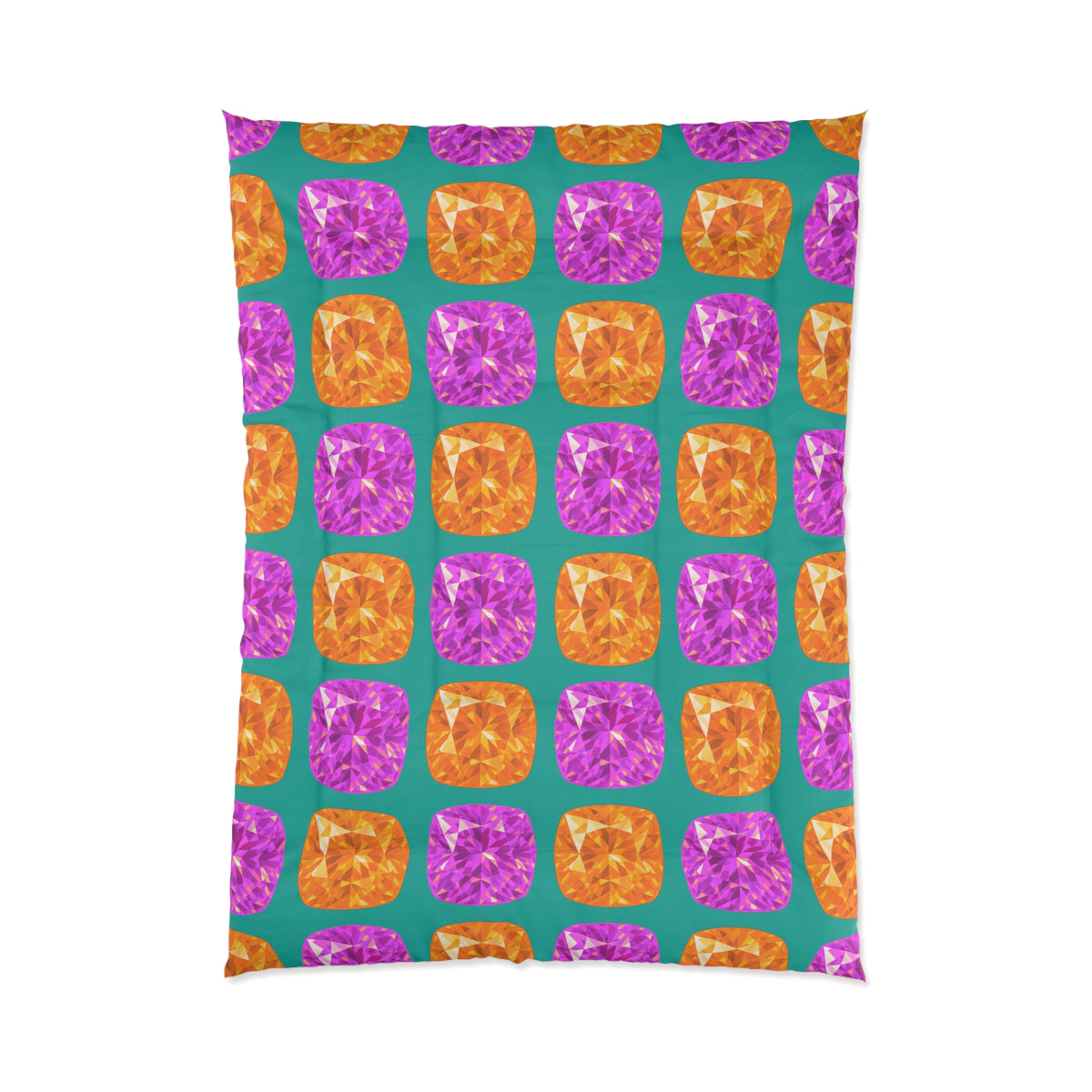 Giant Cut Gem Grid Comforter – Peacock Jewel