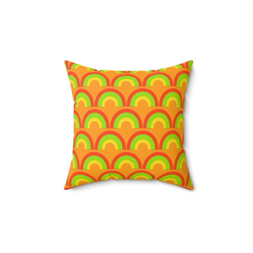Chromatic Scallop Ripple Faux Suede Cushion – Hot Citrus