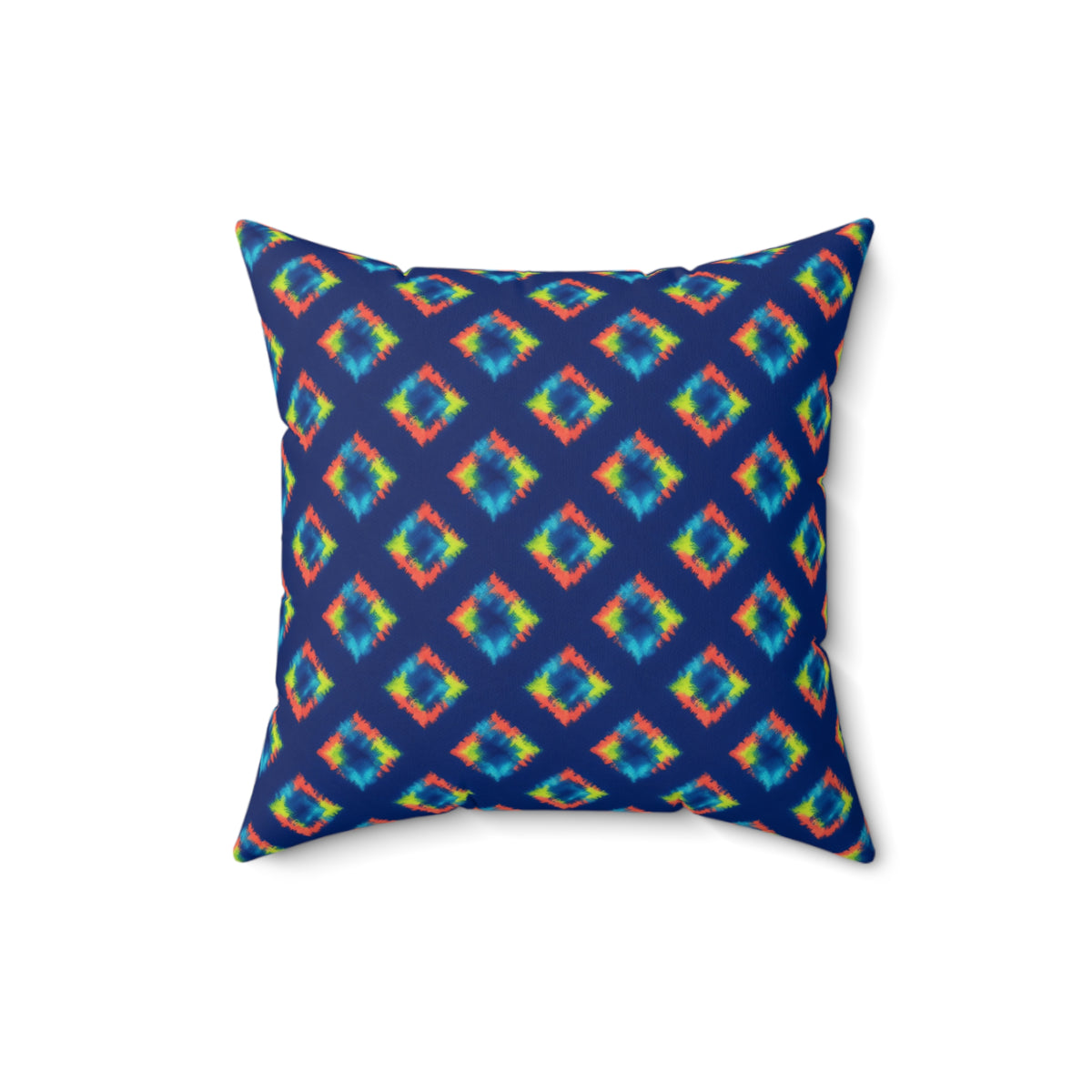 Itajime Neon Grid Faux Suede Cushion – Shibori Dye Pattern