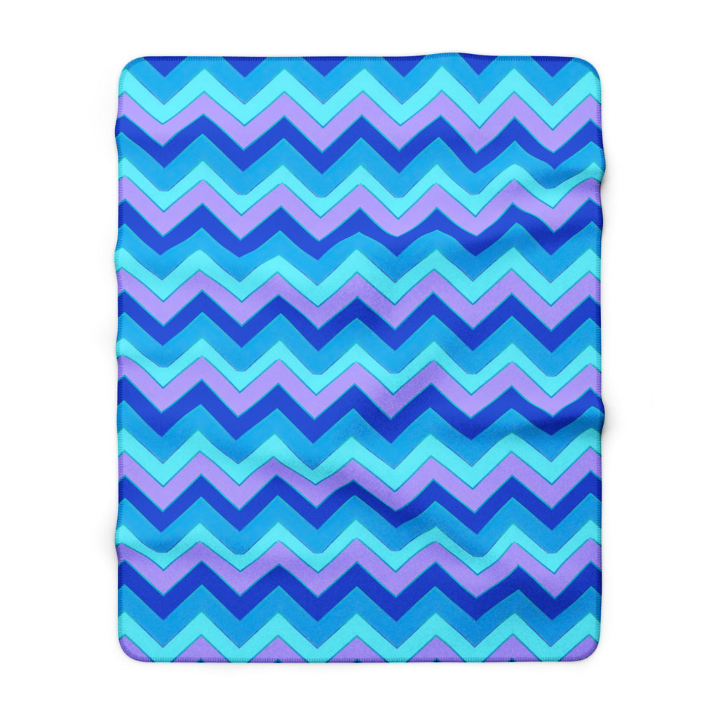 Jewel Chevron Bands Sherpa Fleece Blanket – Ice Jewel