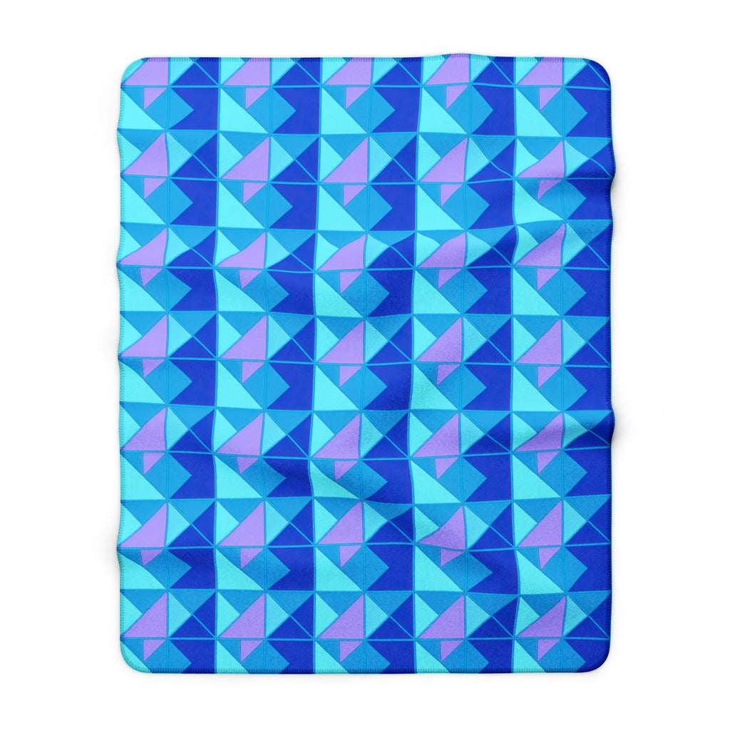 Jewel Block Quilt Sherpa Fleece Blanket – Ice Jewel