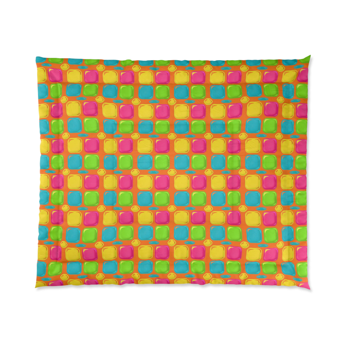 Giant Puffy Glass Cushions Comforter – Hot Citrus Festive
