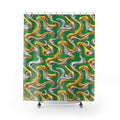 Broad Melting Gold Ribbons Shower Curtain – Liquid Chrome Pattern