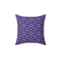 Mirror Crystal Kaleidoscope Faux Suede Cushion – Holographic-Look Geometric Pattern
