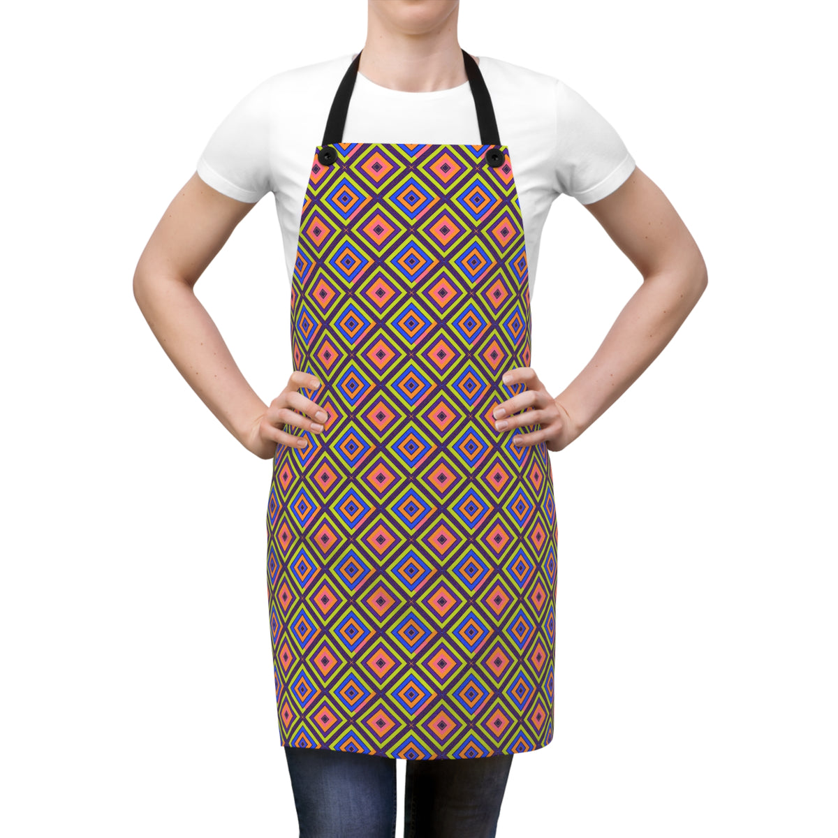 Diamond Ripples Apron – Op-Art Pattern
