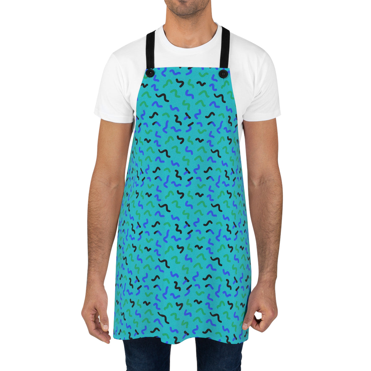 Squiggle Strokes Apron – Peacock Jewel