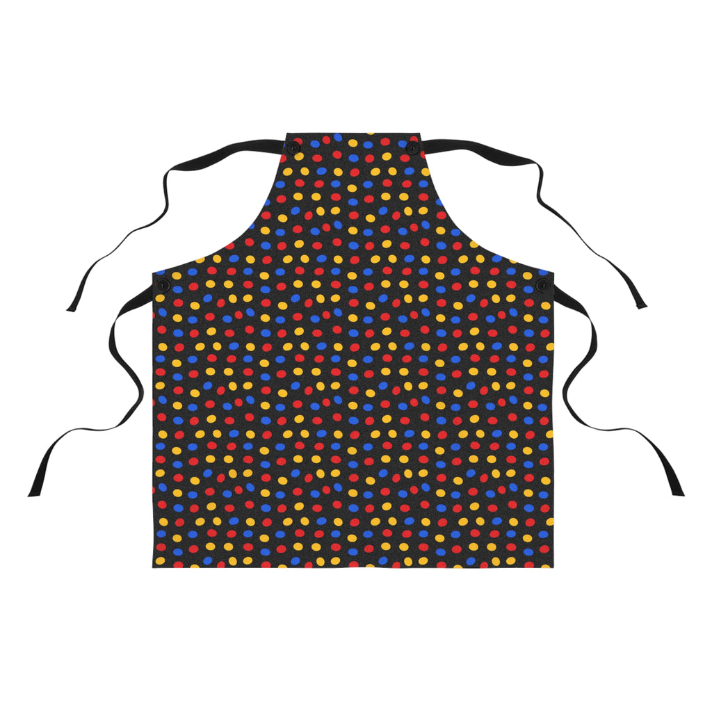 Pebble Scatter Black Apron – Pop Abstract Pattern