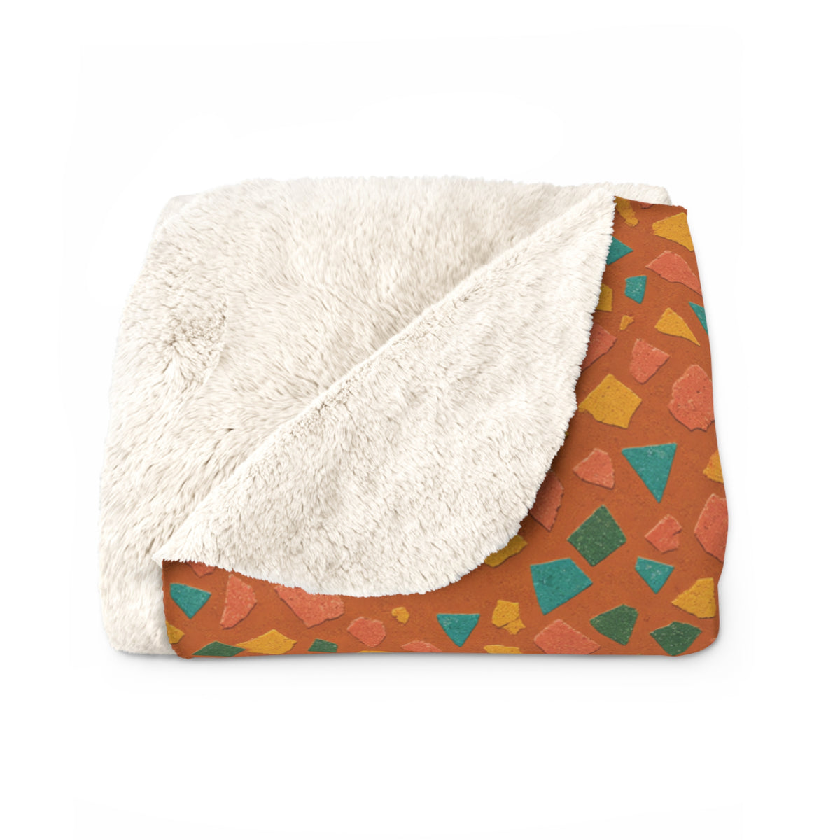 Angular Shard Scatter Sherpa Fleece Blanket – Terrazzo Pattern