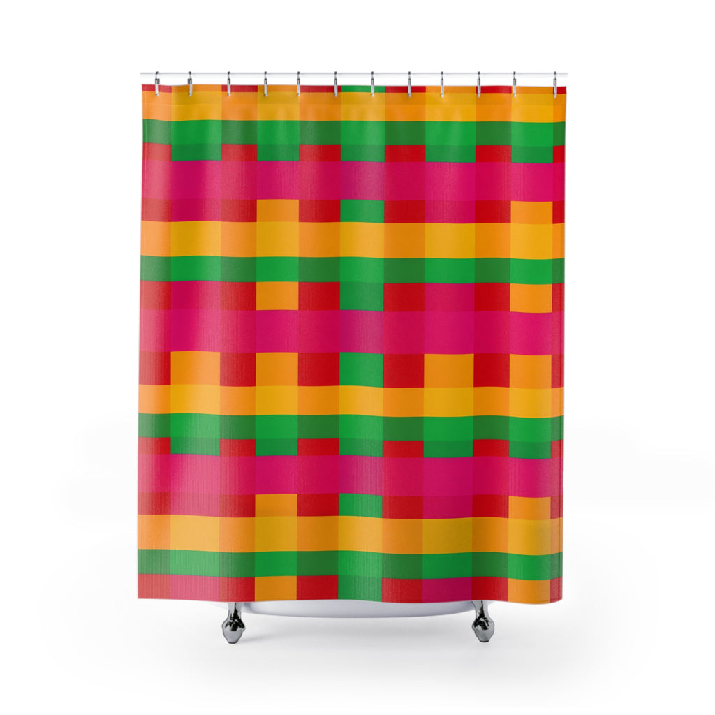 Grand Jewel Plaid Shower Curtain – Ribbon Plaid Pattern
