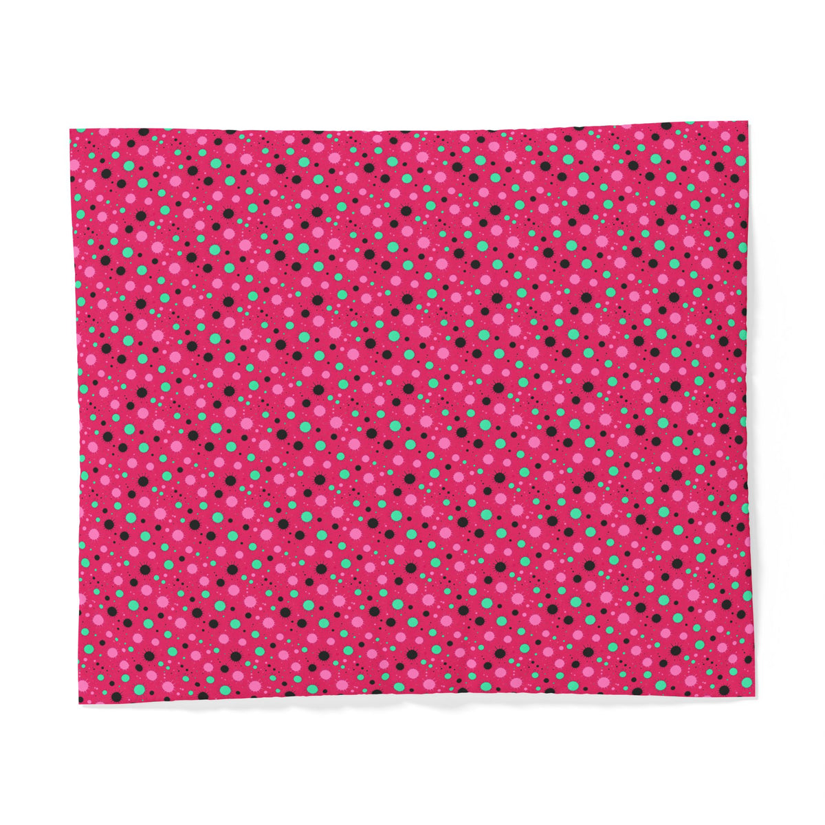 Blot Burst Cotton Duvet Cover – Candy Pop on Raspberry
