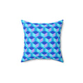 Giant Faceted Cubes II Faux Suede Cushion – Ice Jewel