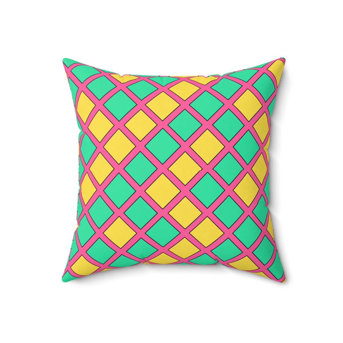 Harlequin Gold Grid Faux Suede Cushion – Candy Christmas