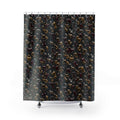 Merging Gold Puddles Shower Curtain – Liquid Chrome Pattern