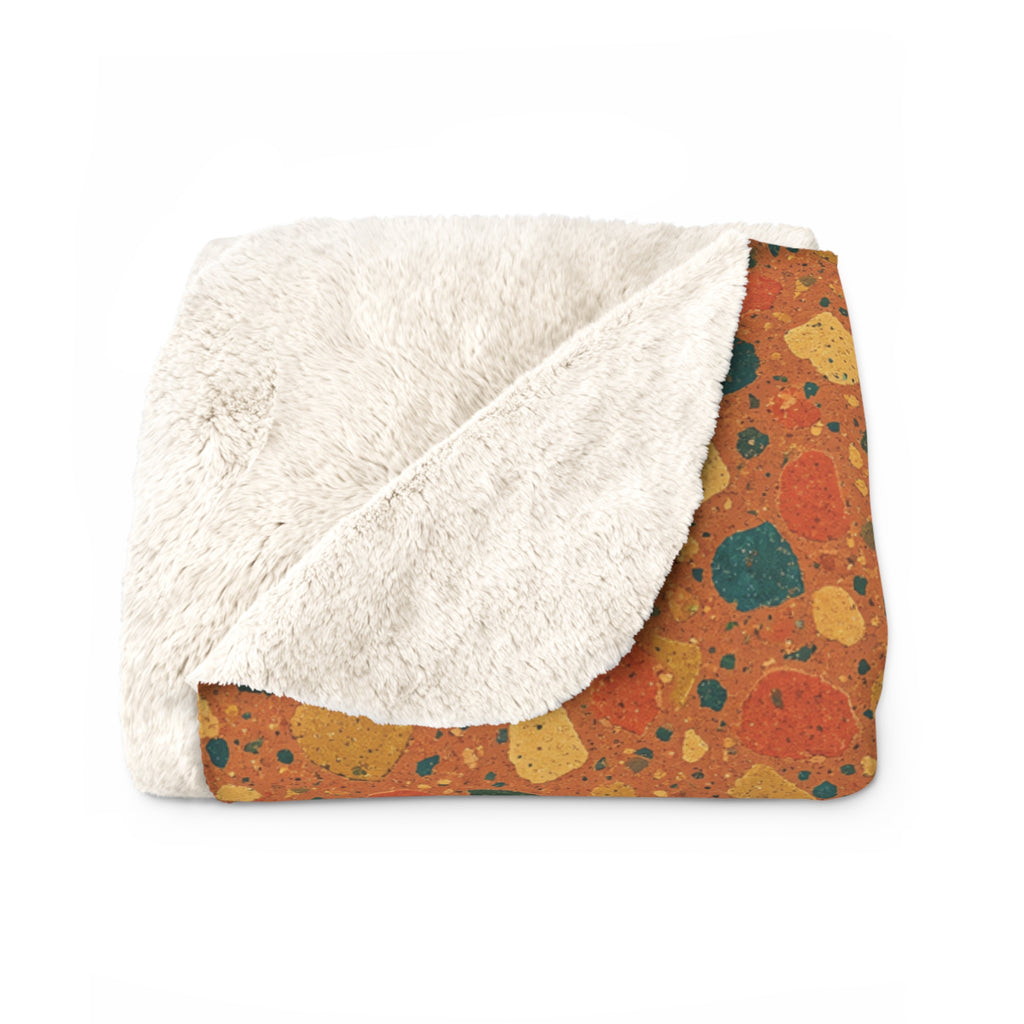 Macro Chip Mix Sherpa Fleece Blanket – Terrazzo Pattern