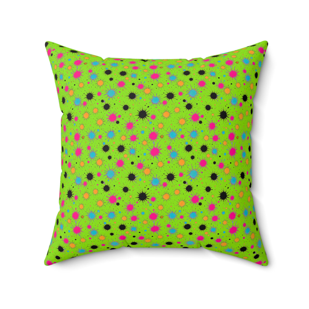 Splat Storm Faux Suede Cushion – Tropical Punch