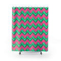 Broad Cut-Gem Chevrons Shower Curtain – Candy Christmas
