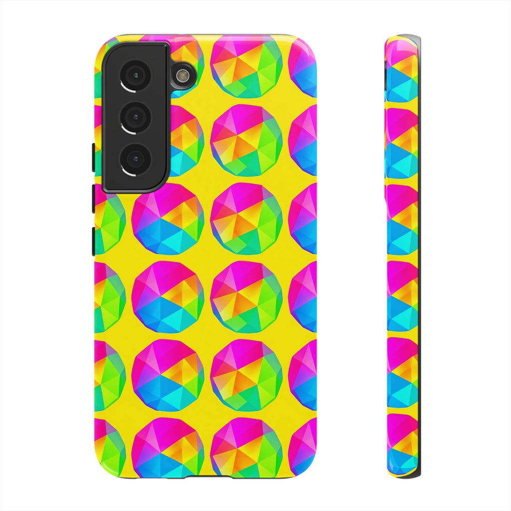 Holo Pebble Prisms Tough Phone Case – Iridescent Geometric Pattern