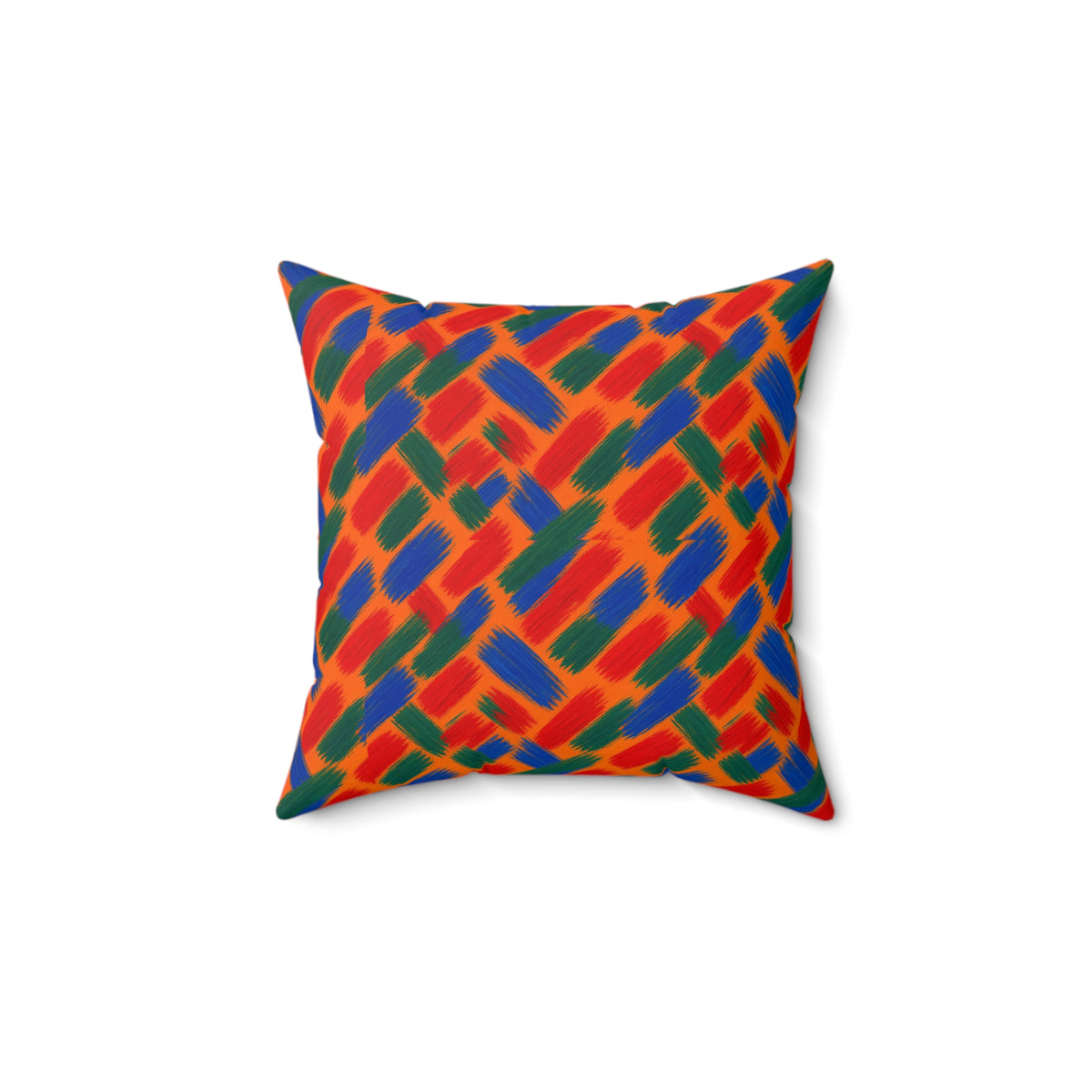 Flat Brush Bands Faux Suede Cushion – Gestural Abstract Pattern
