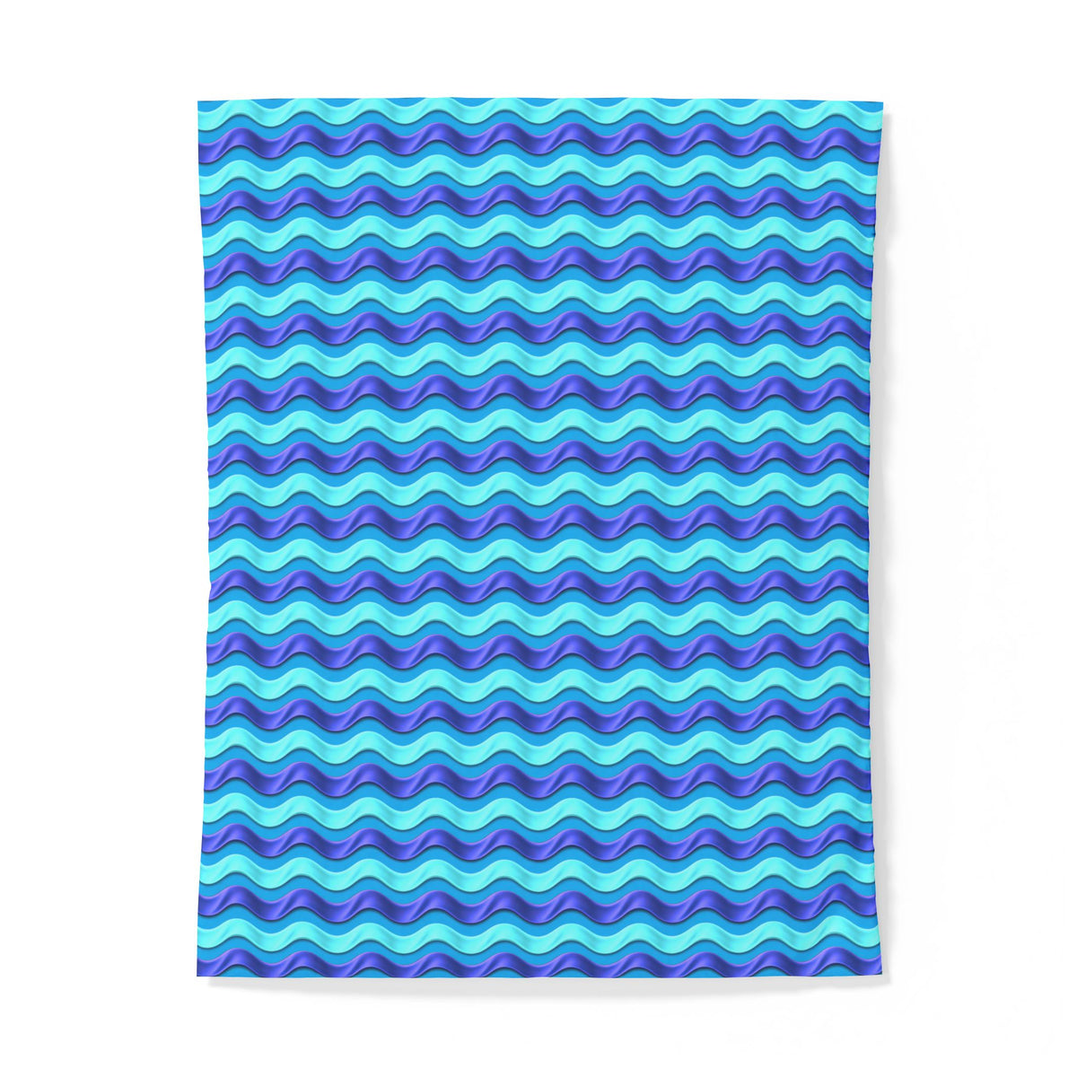 Satin Wave Bands Cotton Duvet Cover – Ice Jewel