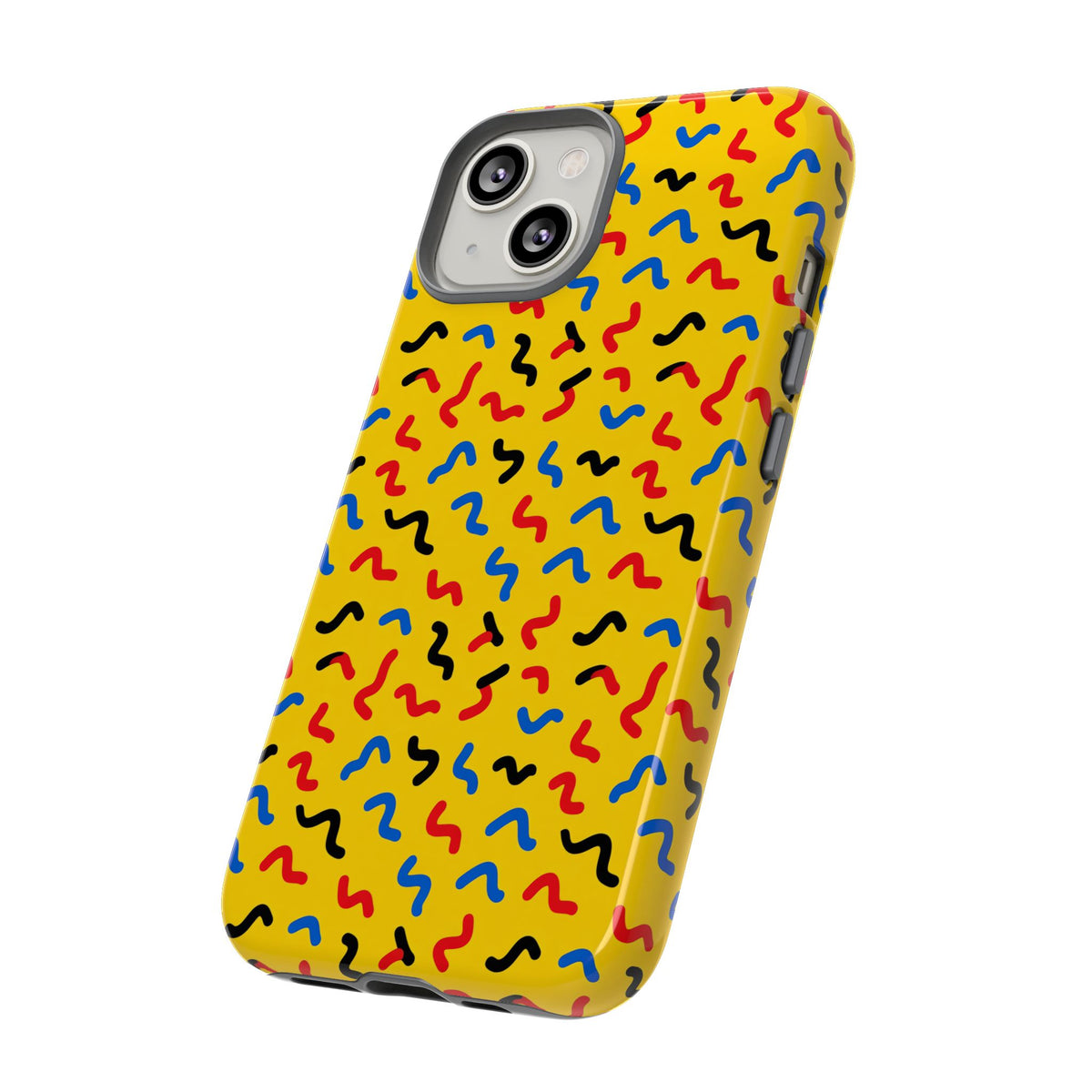Squiggle Strokes Yellow Tough Phone Case – Bold Primary Abstract Pattern