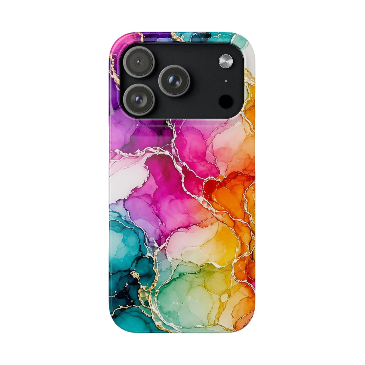 Rainbow Alcohol Ink Bloom Slim Phone Case