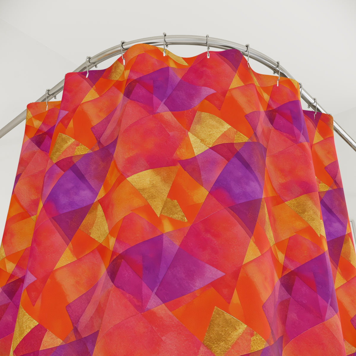 Layered Wash Shards Shower Curtain – Wet-In-Wet Abstract Pattern