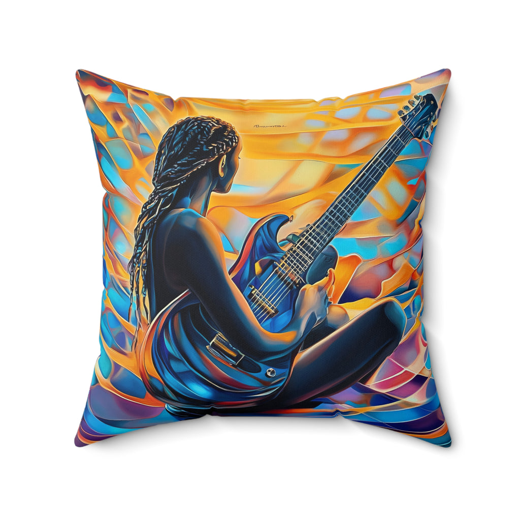 Guitar Dreamer Faux Suede Cushion – Psychedelic Music Art