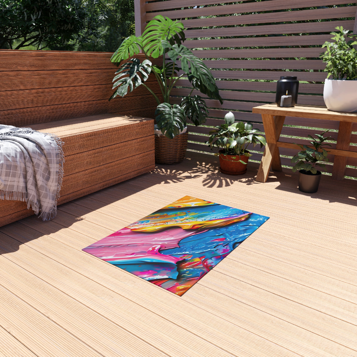 Vivid Paint Strokes Outdoor Rug – Paint Stroke Abstract