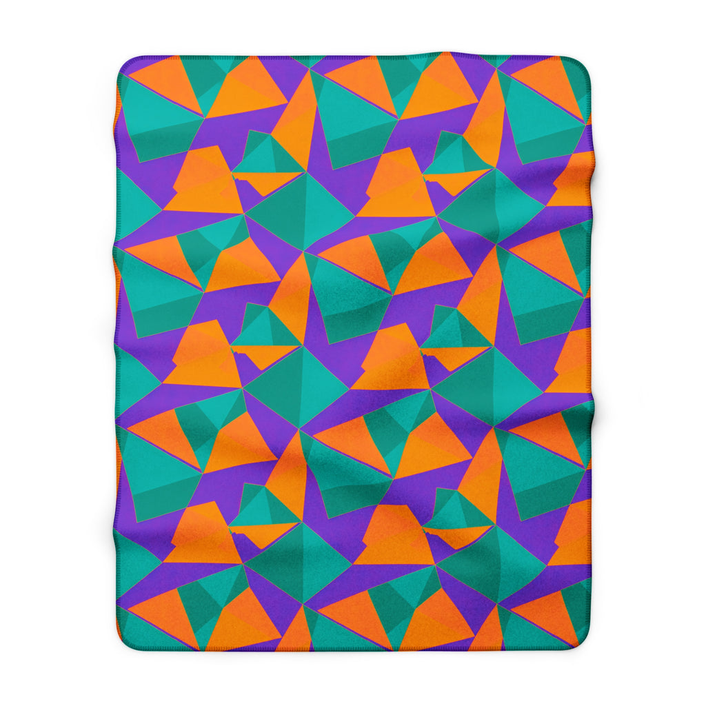 Faceted Gold Panels Sherpa Fleece Blanket – Peacock Jewel