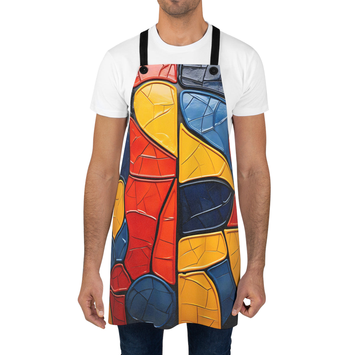 Bold Mosaic Glass Apron – Stained-Glass Style Mosaic