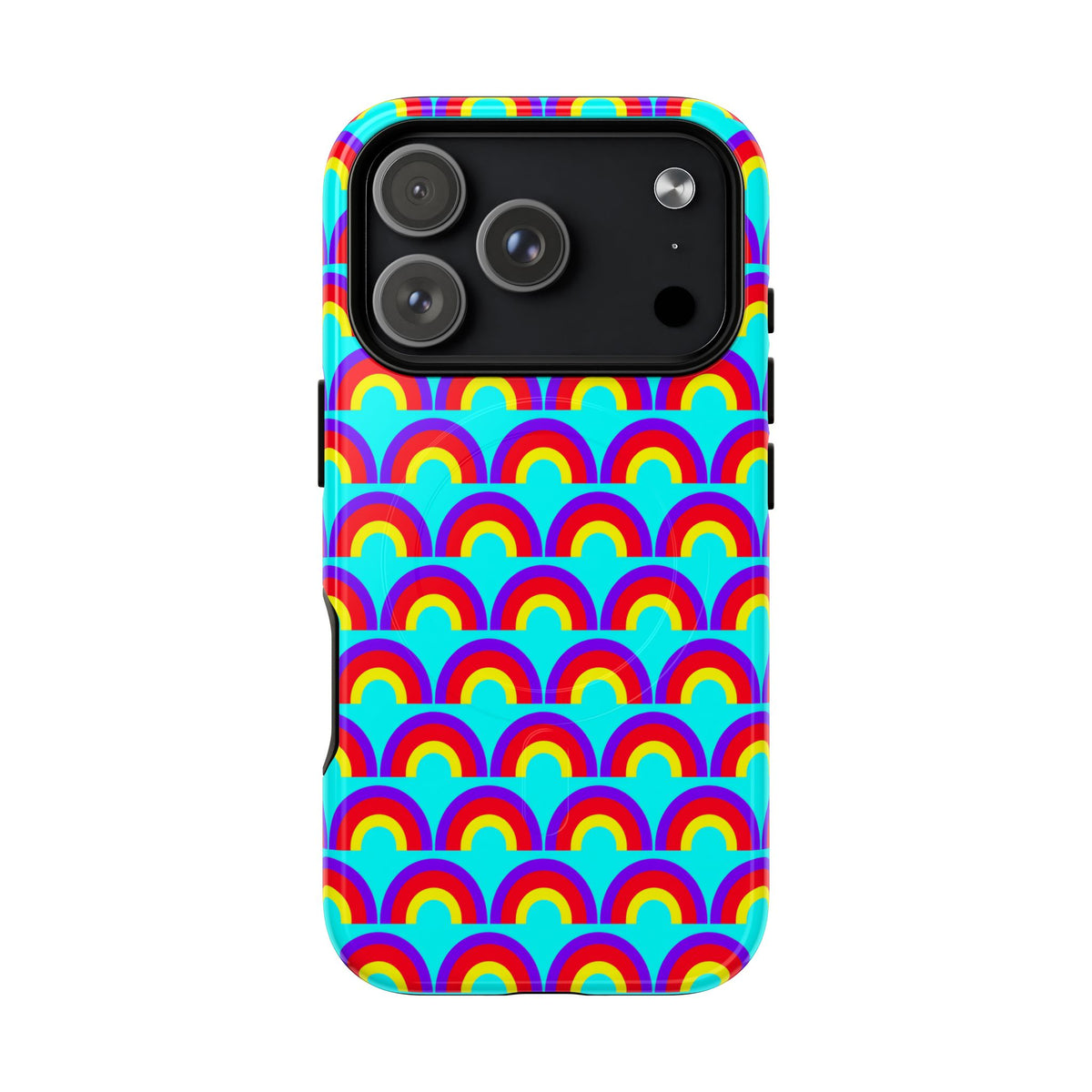 Chromatic Scallop Ripple Magnetic Tough iPhone Case – Op-Art Scallops Pattern